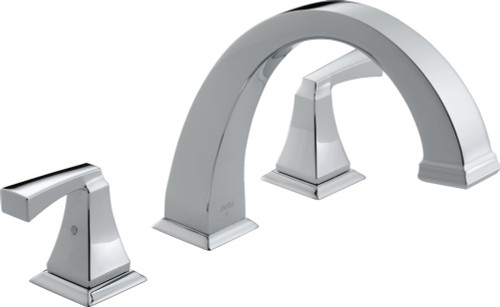 Dryden 2-Handle Roman Tub Trim Kit Only in Chrome (Valve not included)