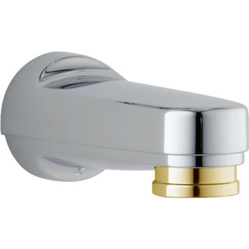 Pull-down Diverter Tub Spout in Chrome & Polished Brass