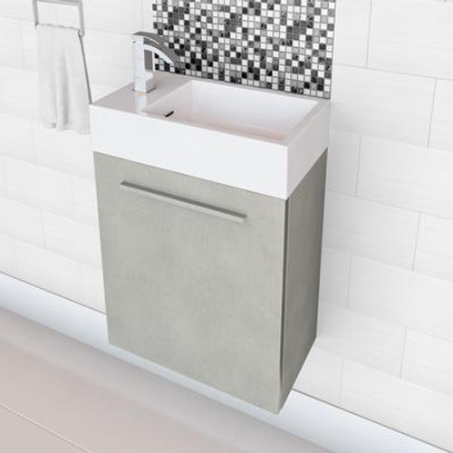 Boutique Collection High Gloss Space Saving Vanity- Linen (Faucet not included)