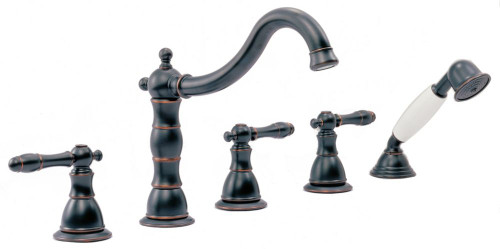 Lyndhurst Roman Tub Set in Mediterranean Bronze