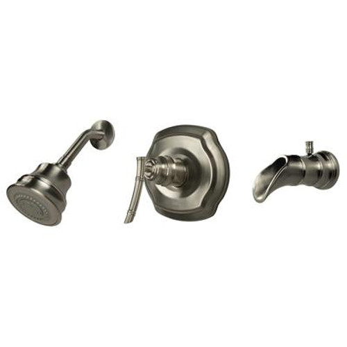 Bamboo 1-Handle Tub and Shower Faucet in Brushed Nickel
