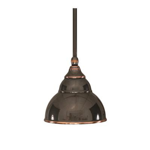 Concord 1 Light Ceiling Black Copper Incandescent Pendant with a Black Copper Glass