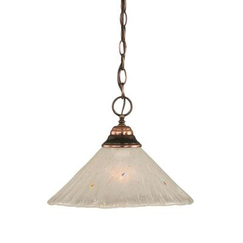 Concord 1 Light Ceiling Black Copper Incandescent Pendant with a Frosted Crystal Glass
