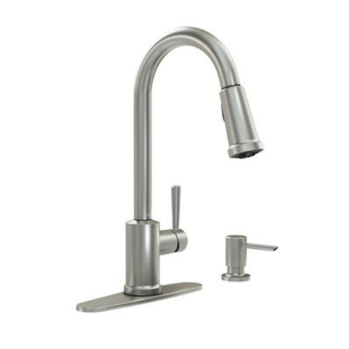 Indi 1 Handle Pulldown Kitchen Faucet with Microban and Soap - Spot Resist Stainless Finish