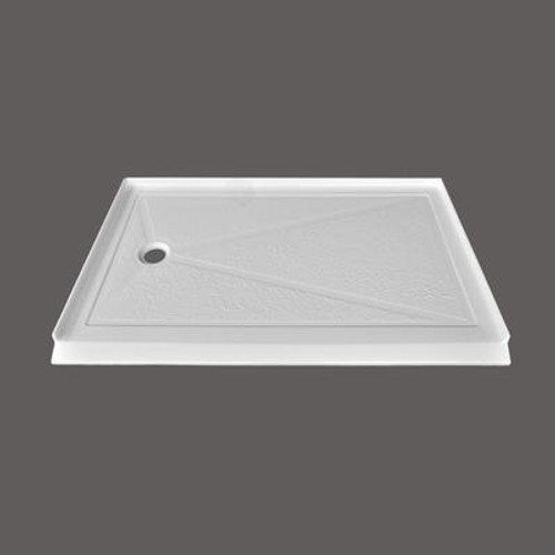 SERENE 60 X 36 Inch Barrier Free Single Threshold Shower Base with Offset Drain Left Hand Drain - Textured Bottom