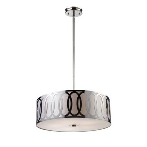 5-Light Ceiling Mount Polished Nickel Pendant