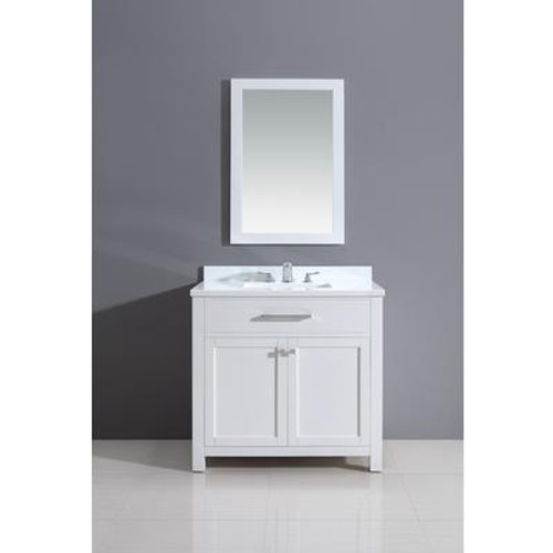 Courtyard Rialto White Vanity 36 Inch x 34.5 Inch x 21 Inch