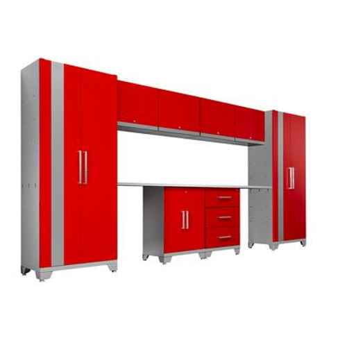 Performance Series 13 Feet 10 Piece Metal Cabinet Set in Red