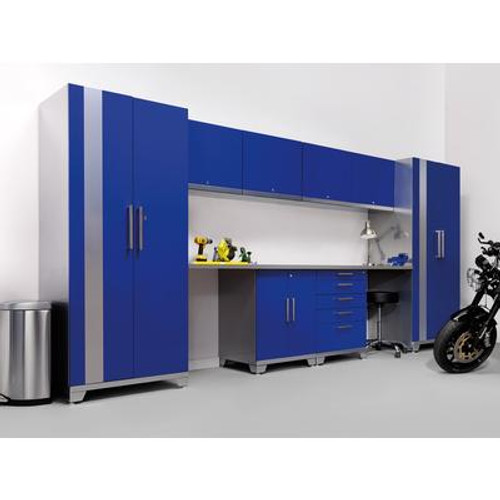 Performance Plus 15 Feet 4 Inch 10 Piece Metal Cabinet Set in Blue