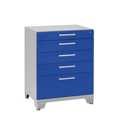 Performance Plus 35.25 Inch H x 28 Inch W x 24 Inch D Metal Five Drawer Tool Cabinet in Blue
