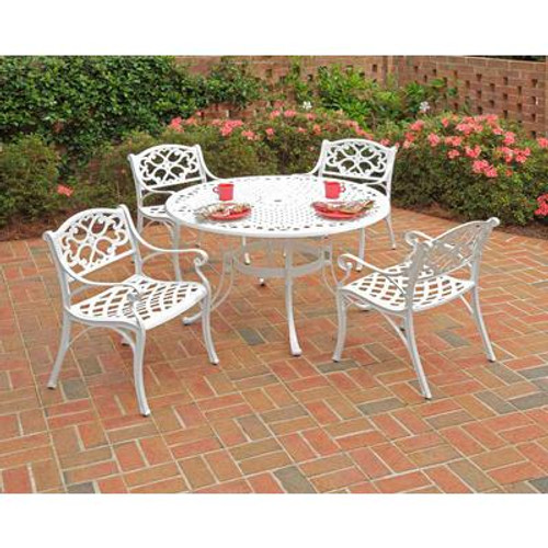Biscayne 5PC Dining Set 42Inch Table with Four Cushioned Arm Chairs