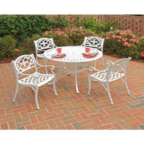 Biscayne 5PC Dining Set 48Inch Table with Four Cushioned Arm Chairs