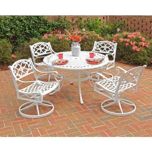 Biscayne 5PC Dining Set 48Inch Table with Four Cushioned Swivel Chairs