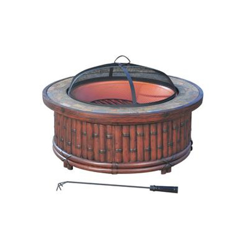 Sunjoy Fairfax Wood/Charcoal Fire Pit &#150; 36 Inch