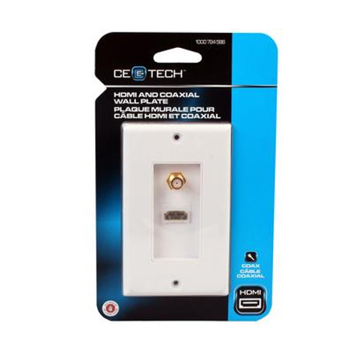 HDMI And Coaxial Wall Plate