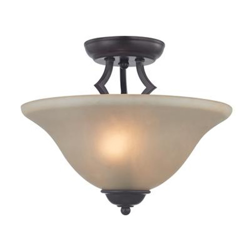 2 Light Semi Flush In Oil Rubbed Bronze