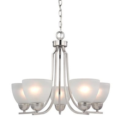 5 Light Chandelier In Brushed Nickel With Led Option