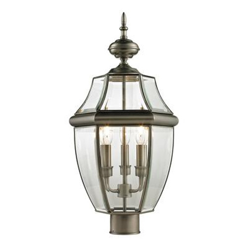 Outdoor Post Lamp In Antique Nickel