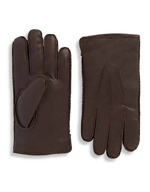 Polo Ralph Lauren Cashmere Lined Leather Gloves - Black - Large