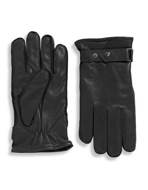 Black Brown 1826 10 Inch Cashmere Lined Deerskin Gloves - Black - X-Large