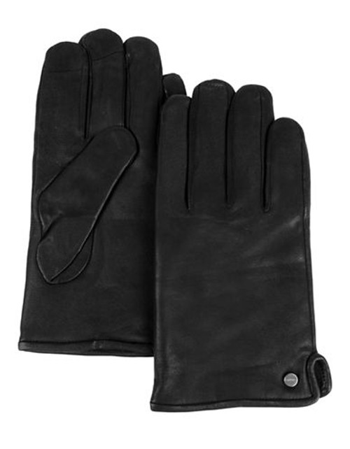 Calvin Klein Side Logo Plate Glove with Touch Tips - Black - X-Large