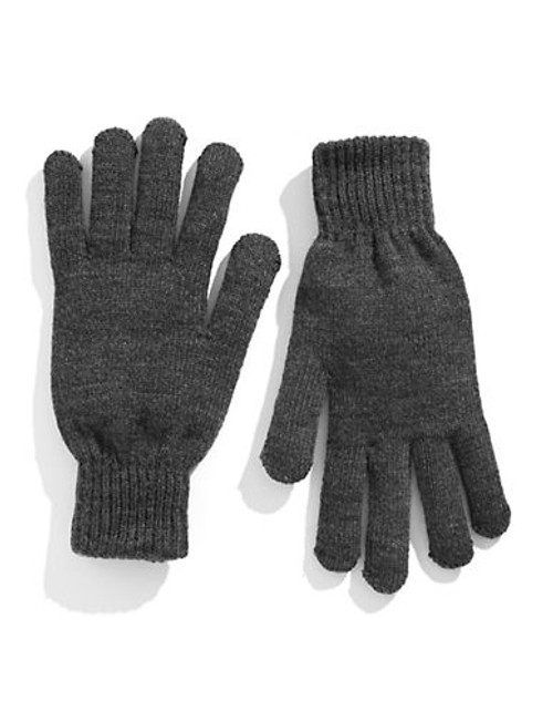 Black Brown 1826 10.5 Inch Solid Knit Gloves - Grey