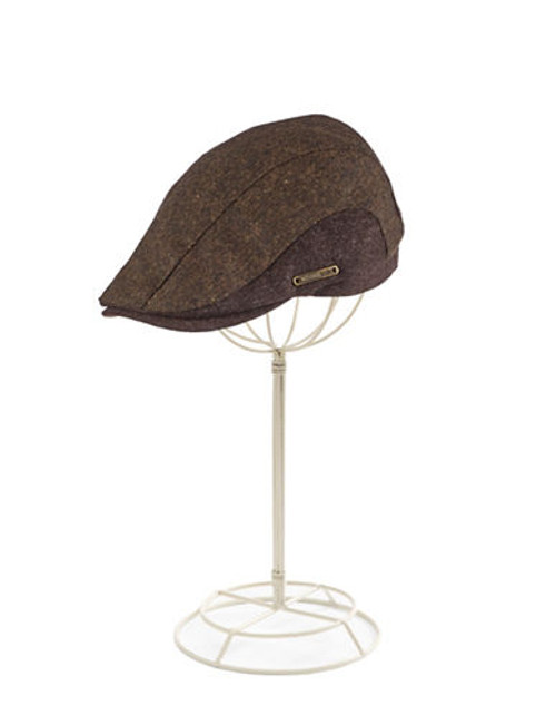 Crown Cap 2Tone Tweed Duckbill Ivy Cap - Brown - X-Large