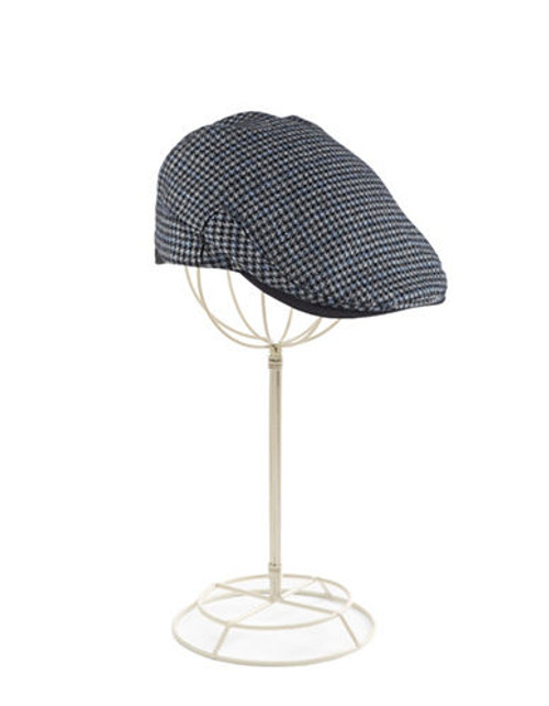 London Fog Houndstooth Ivy Cap With Faux Suede Trim - Grey - Medium