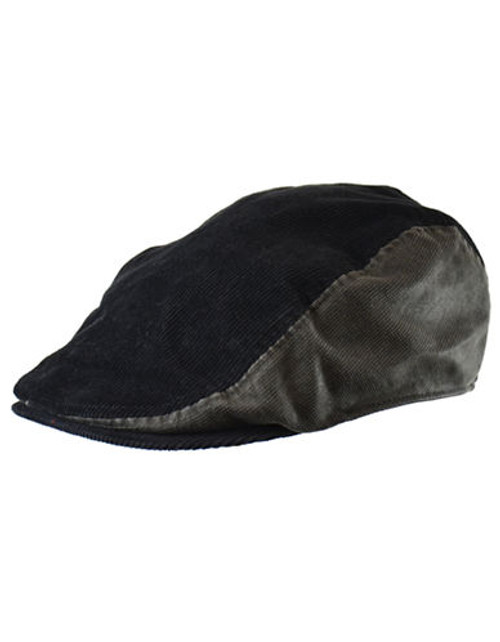 Crown Cap Nathaniel Cole Cordouroy Contrast Ivy Hat - Black - X-Large