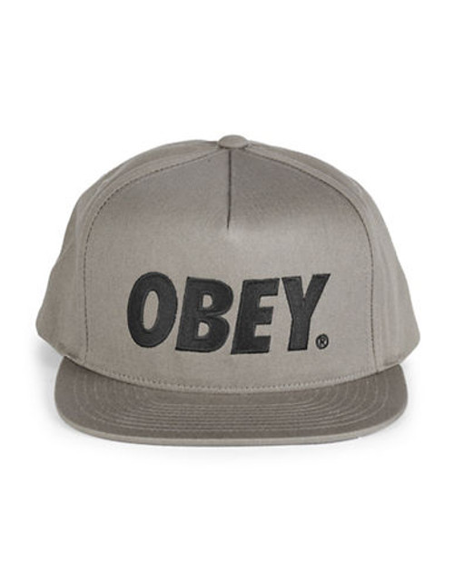 Obey Logo Snap Back Cap - Grey