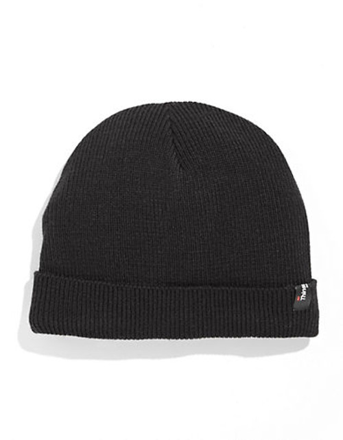 Black Brown 1826 Solid Ribbed Beanie - Black