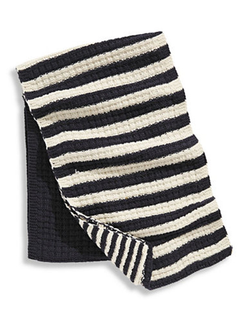 Tommy Hilfiger Waffle Knit Scarf - Black/White