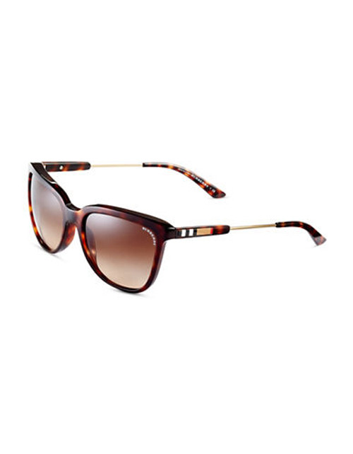 Burberry Square Signature Hinge Sunglasses - Havana