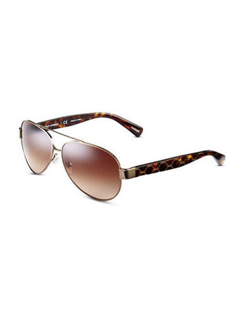 Dolce & Gabbana Round Aviators - GUNMETAL WITH BROWN LENS