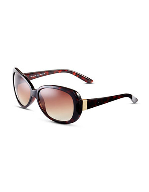 Calvin Klein Contrast Oval Sunglasses - Dark Tortoise