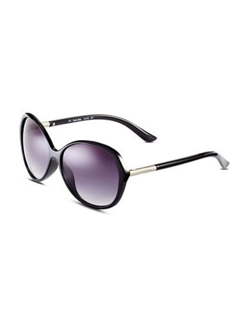 Calvin Klein Contrast Round Sunglasses - Black
