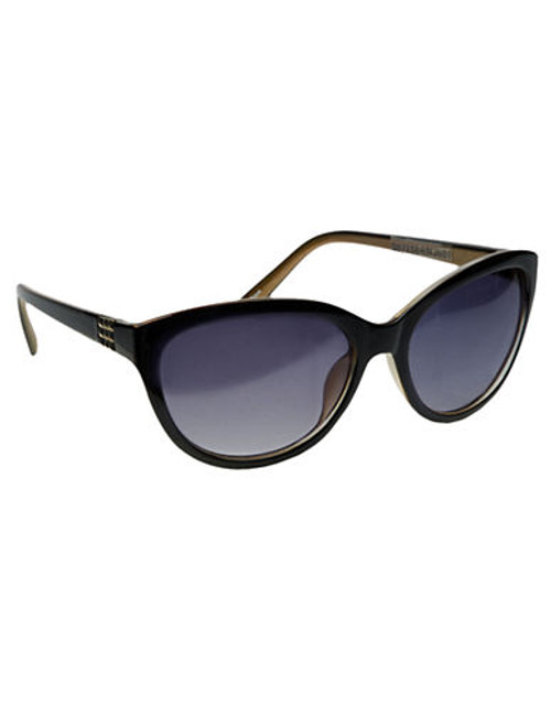 Nine West Plastic Cateye Sunglasses w/ Studs - Black