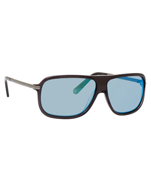 Polaroid Oversized Rectangular Aviator - Black