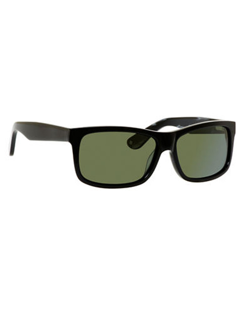 Polaroid Rectangle Plastic Frame Sunglasses - Black