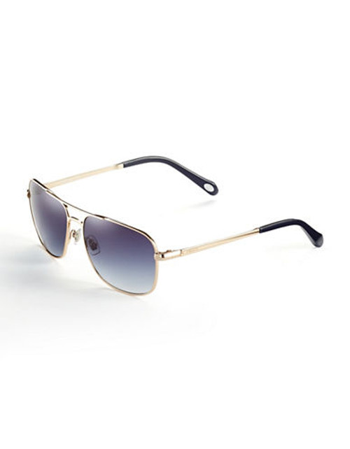 Fossil Square Aviator Sunglasses - Shiny Gold