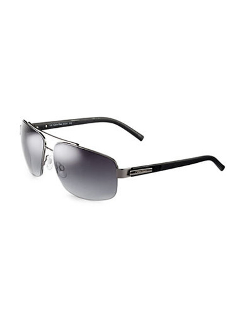 Calvin Klein Metal and Plastic Aviator - Gunmetal