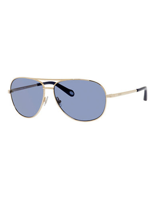 Fossil Metallic Aviator Sunglasses - Light Gold