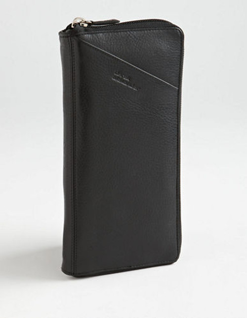 Derek Alexander Leather Travel Wallet - Black