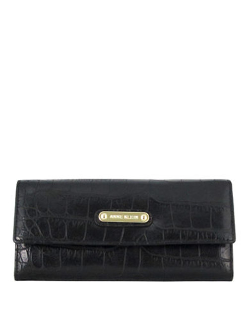 Anne Klein Alligator Alley Continental Wallet - Black