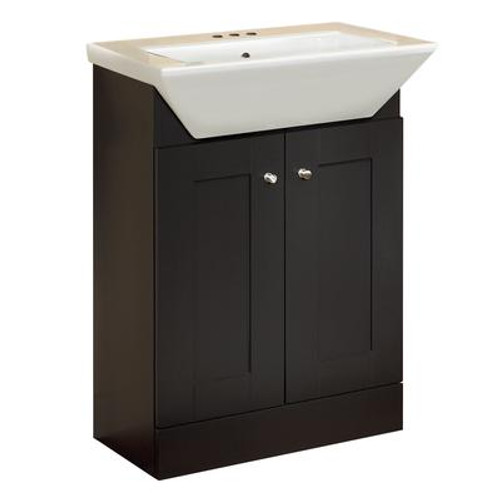 24Inch London Shaker-style Vanity Base with Top - Dark Chocolate