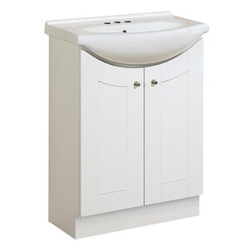 24 Inch Eurostone Shaker-style Vanity Base with Top &#150; Matte White