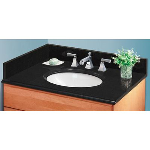 37 Inch Midnight Black Granite Vanity Top