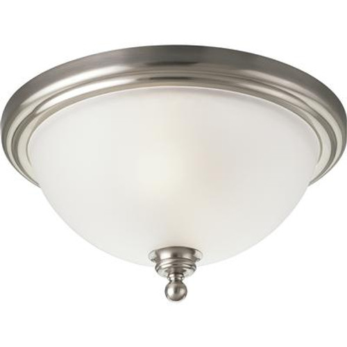 Madison Collection Brushed Nickel 2-light Flushmount