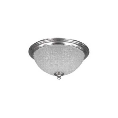 SMART Collection 2-Light Brushed Pewter Flushmount With Etched Linen Glass