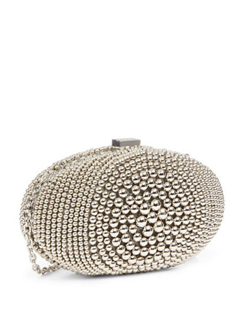 Sondra Roberts Beaded Oval Clutch - Silver